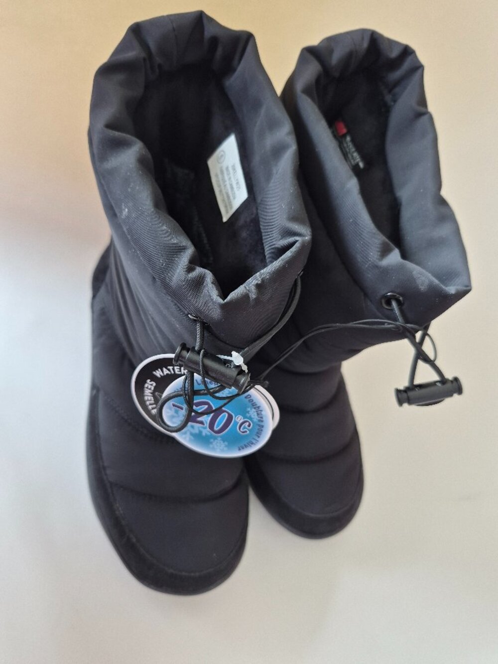 Time and Tru black snow winter boots size 6 Women NWT -20C, waterproof soles NEW